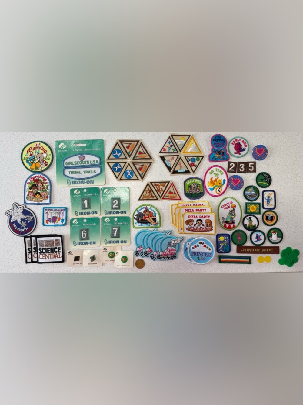 Assorted Girl Scouts Iron-On and Sew-On Merit Badges - Multicolor Patch Lot